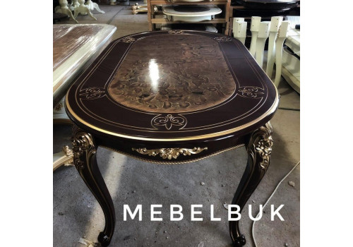 Стол Изабелла Орех золото Овальный раскладной