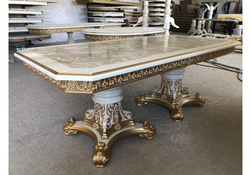 Стол Капри Белый серебро