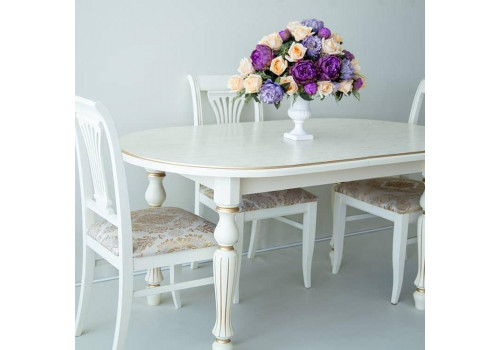 Стол Кармен Овальный Белый золото