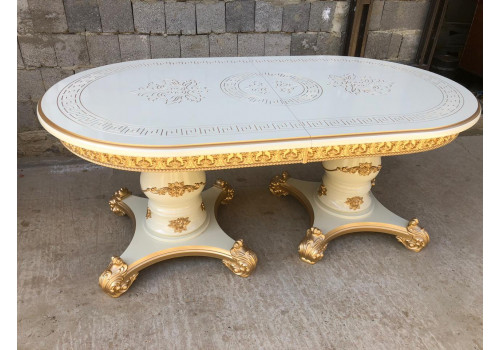 Стол Катания Овальный Белый золото