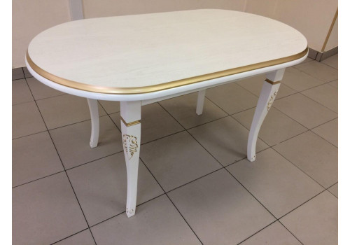 Стол Мадлен Овальный Белый золото