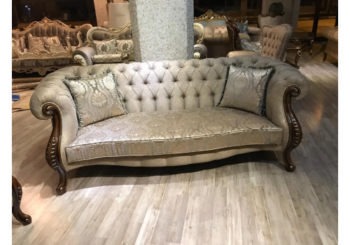 Комплект мягкой мебели ХЮРРЕМ CHURREM, орех, ткань - золотистый беж