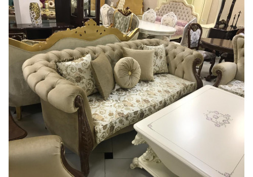 Комплект мягкой мебели ХЮРРЕМ CHURREM, орех, ткань - беж