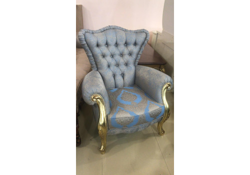 Комплект мягкой мебели ХЮРРЕМ CHURREM, золото, ткань - голубой