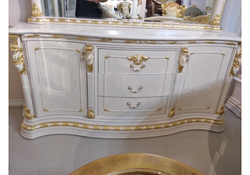 Стеновая панель для комода ИЗАБЕЛЛА IZABELLA 208, белый с золотом