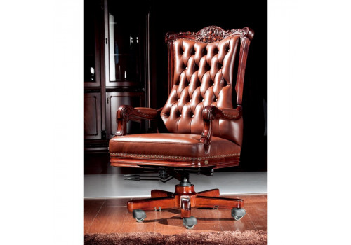 Кресло (кожа) ИЗАБЕЛЛА IZABELLA 208, темный орех