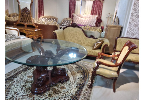 Стол обеденный круглый ИЗАБЕЛЛА IZABELLA 208, темный орех