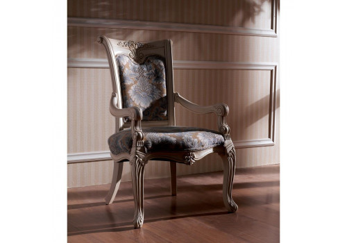 Стул обеденный с подлокотниками ИЗАБЕЛЛА IZABELLA 208, белый с золотом