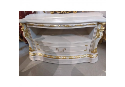 Тумба TV ИЗАБЕЛЛА IZABELLA 208, белый с золотом