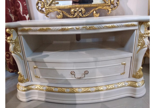 Тумба TV ИЗАБЕЛЛА IZABELLA 208, белый с золотом