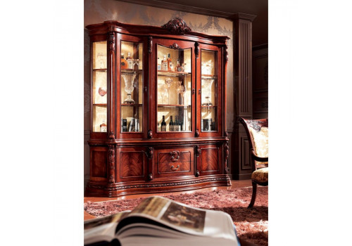 Витрина 5-дверная ИЗАБЕЛЛА IZABELLA 208, темный орех