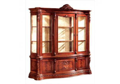 Витрина 3-дверная ИЗАБЕЛЛА IZABELLA 208, темный орех