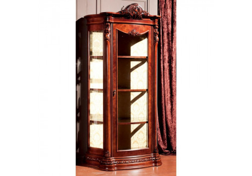 Витрина 1-дверная ИЗАБЕЛЛА IZABELLA 208, темный орех
