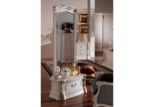Зеркало напольное ИЗАБЕЛЛА IZABELLA 208, белый с золотом
