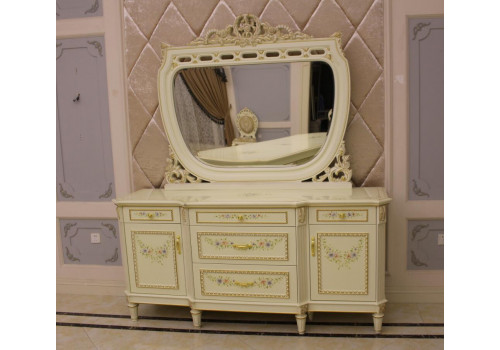 Комод с зеркалом КАРМЕН 3912, слоновая кость