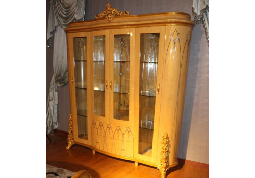 Витрина 4-дверная  Клеопатра KLEOPATRA 3901D , светлый орех