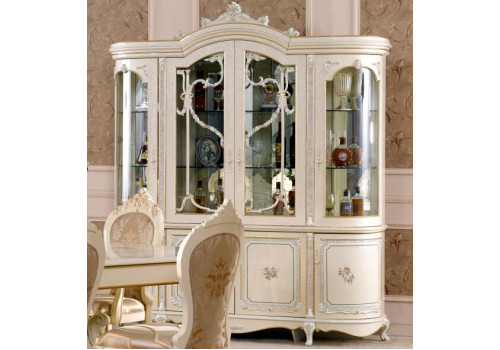 Витрина 4-дверная КОРОЛЕВА KOROLEVA 3876, слоновая кость