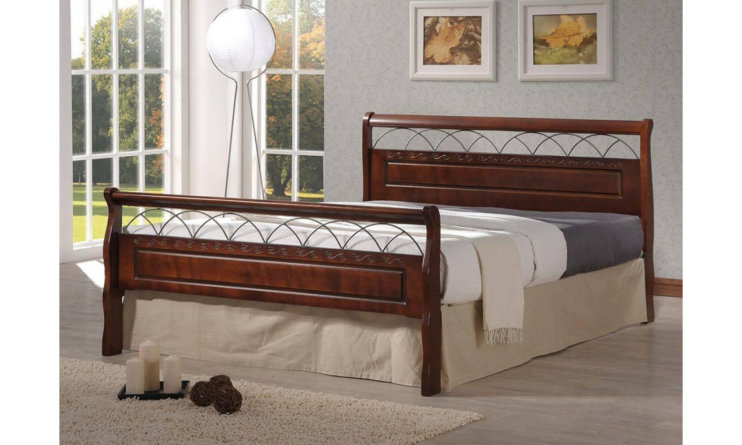 Кровать Nina MK-5232-RO двуспальная 160х200 см