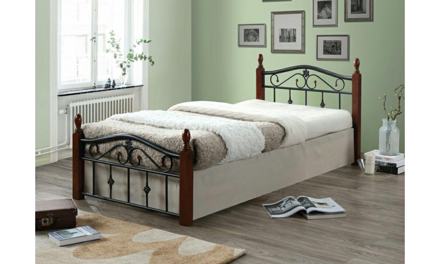 Кровать Mabel MK-5225-RO двуспальная 160х200 см