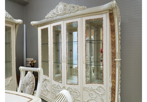 Витрина 4-дверная  Love , слоновая кость