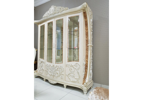 Витрина 4-дверная  Love , слоновая кость