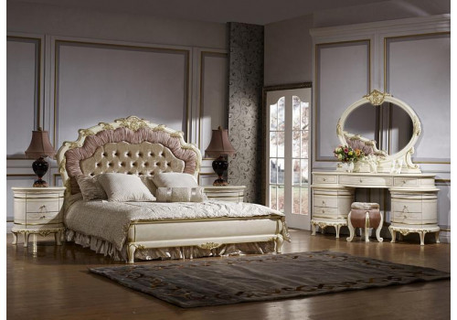 Спальня ЛУИЗА LUIZA K02, c 4-дверным шкафом, слоновая кость