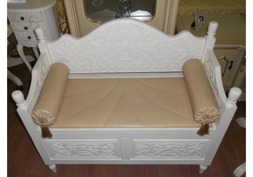 Скамья PSB 02 MK-2487-IV с подушками 100х48х80 см Слоновая кость