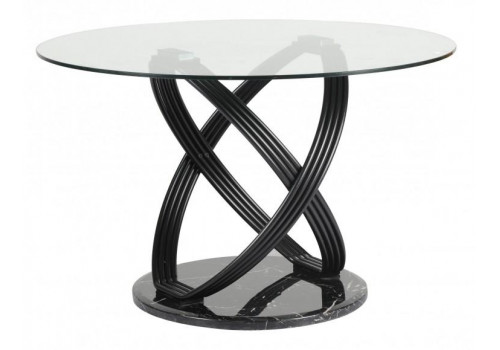 Стол Сатурн MK-6920-BL обеденный стеклянный 122х122х76 см Черный