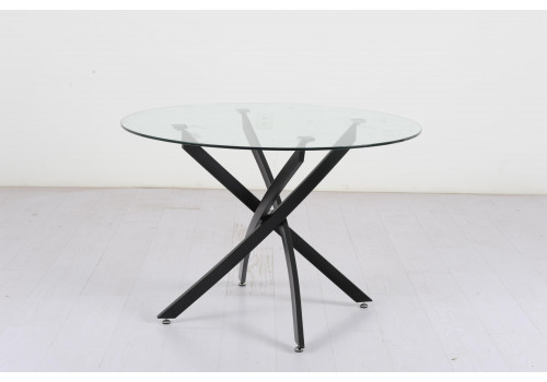 Стол Фьюжн Блэк MK-6912-GL обеденный стеклянный 110х110х74 см Прозрачный