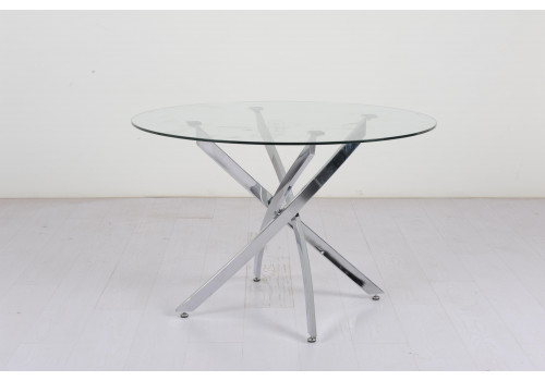 Стол Фьюжн Силвер MK-6913-GL обеденный стеклянный 114х114х75 см Прозрачный