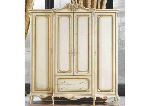 Шкаф 4-дверный МИЛАНА MILANA 3886, слоновая кость