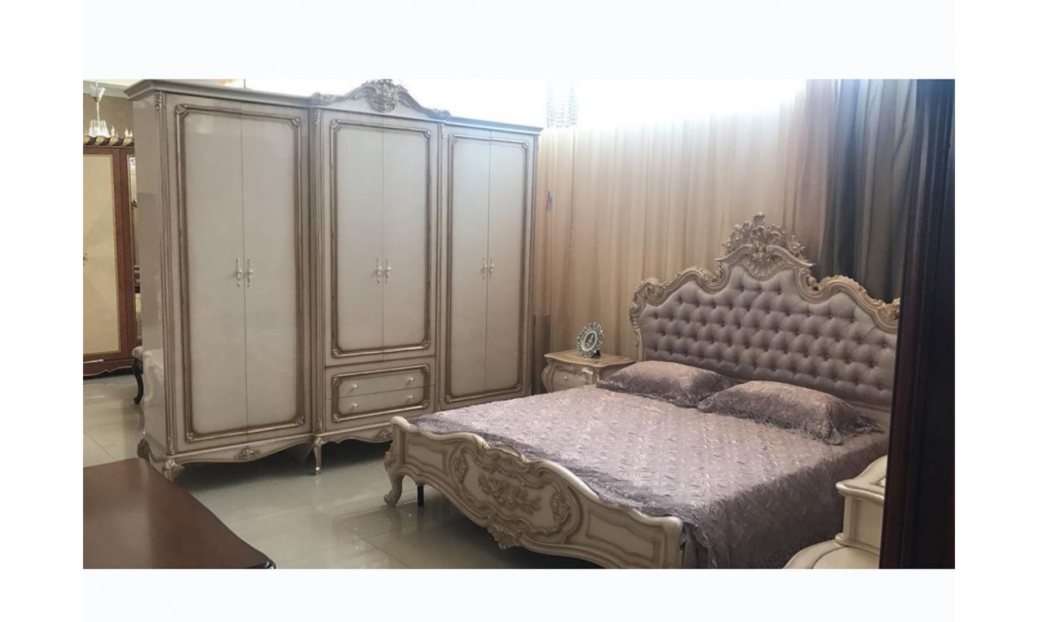 Спальня МИЛАНА MILANA 3886, с 6-дверным шкафом, слоновая кость