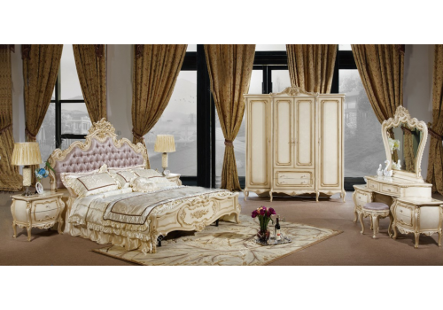 Спальня МИЛАНА MILANA 3886, с 4-дверным шкафом, слоновая кость