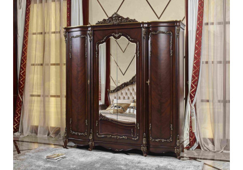 Спальня МИЛАНА 613, с 4-дверным шкафом, орех