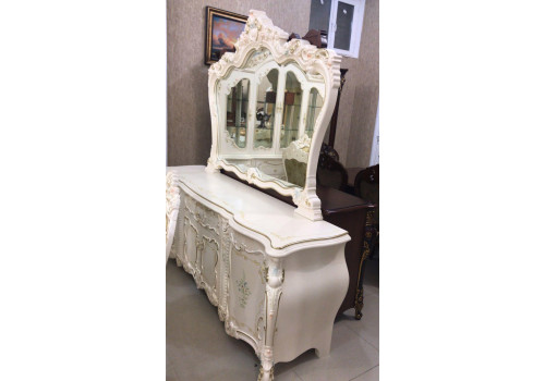 Комод с зеркалом Мирабелла 3907, слоновая кость