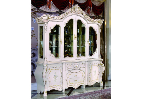 Витрина 4-дверная Мирабелла 3907, слоновая кость