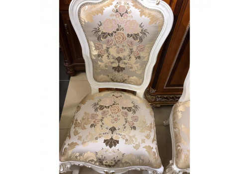 Стул  Моника , жемчужно-белый глянец с золотом