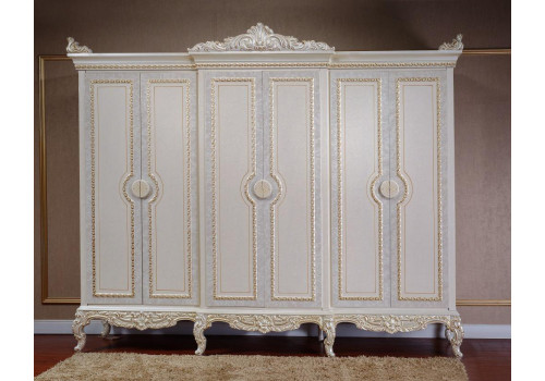 Шкаф 4-х дверный  Моника  (жемчужно-белый)
