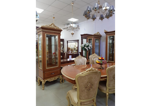 Кресло  Моника , жемчужно-белый глянец с золотом