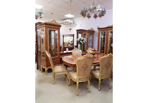 Кресло  Моника , жемчужно-белый глянец с золотом