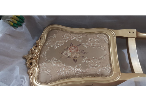 Столовая  Моника , жемчужно-белый глянец с золотом