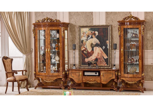 Гостиная НАПОЛЕОН NAPOLEON 3888D с 2-дверной витриной, орех