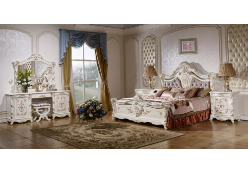 Спальня  Опера  Белая, эмаль 5 дверная Ткань, велюр 889