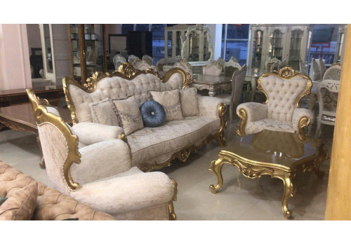 Комплект мягкой мебели ПАЙТАХТ PAYTAKHT, золото, ткань - беж