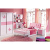 Спальня MK-4619-PI (кровать/МК-4605, тумбочка/МК-4606, шкаф/МК-4607) 0х0х0 Розовый/Белый