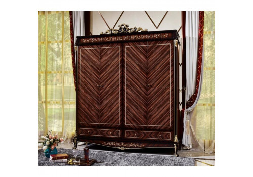 Шкаф 4-дверный РИЧМОНД RICHMOND, КА-06, черный+орех+золото