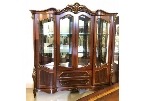 Витрина 4-дверная  Ромео ROMEO 3288  , орех с золотом