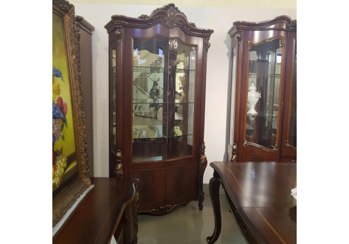 Витрина 2-дверная  Ромео ROMEO 3288 , орех с золотом