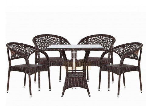 Обеденная группа MK-3603-BR (стол/МК-3614, 4 кресла/МК-3615) 0х0х0 Венге