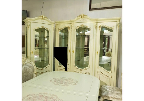 Витрина 3-дверная  Роял  ка-05(W) , ROYAL  слоновая кость